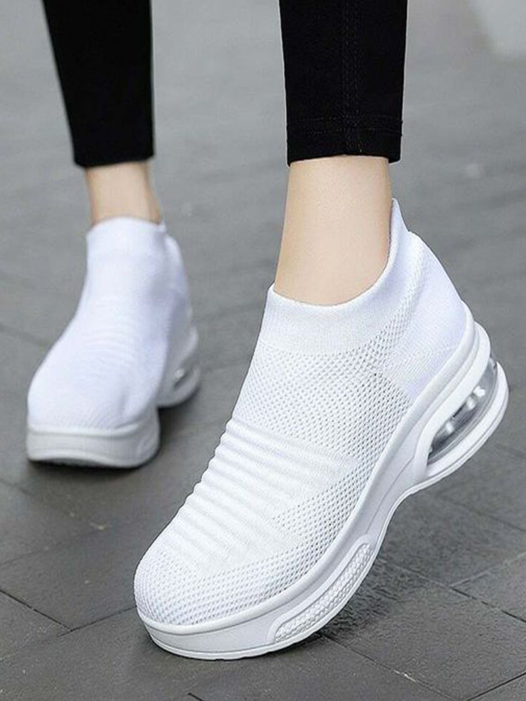 

Shoetopia Women White Walking Non-Marking Shoes