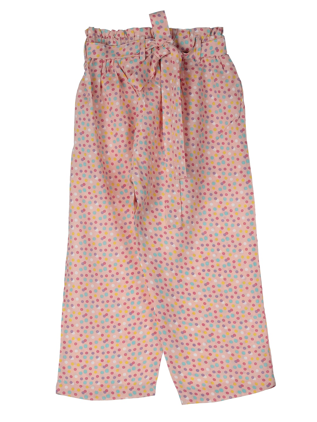 

Lil Lollipop Girls Pink & Green Printed Knitted Palazzos