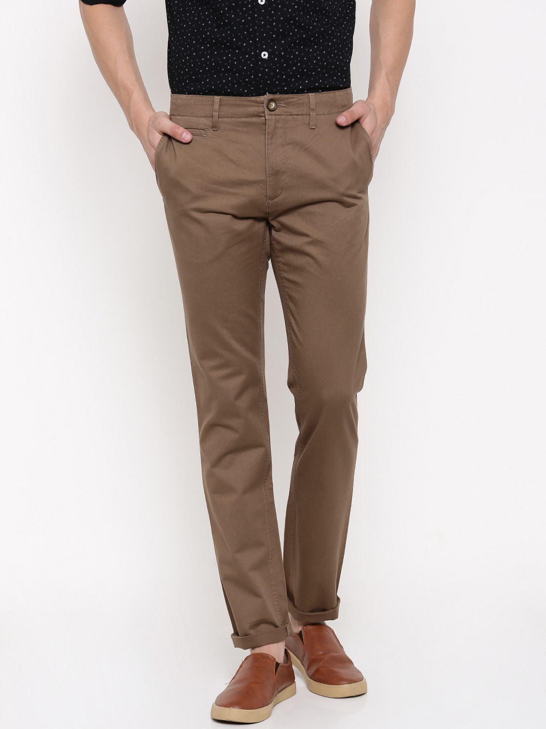 

U.S. Polo Assn. Men Brown Printed Chino Trouser