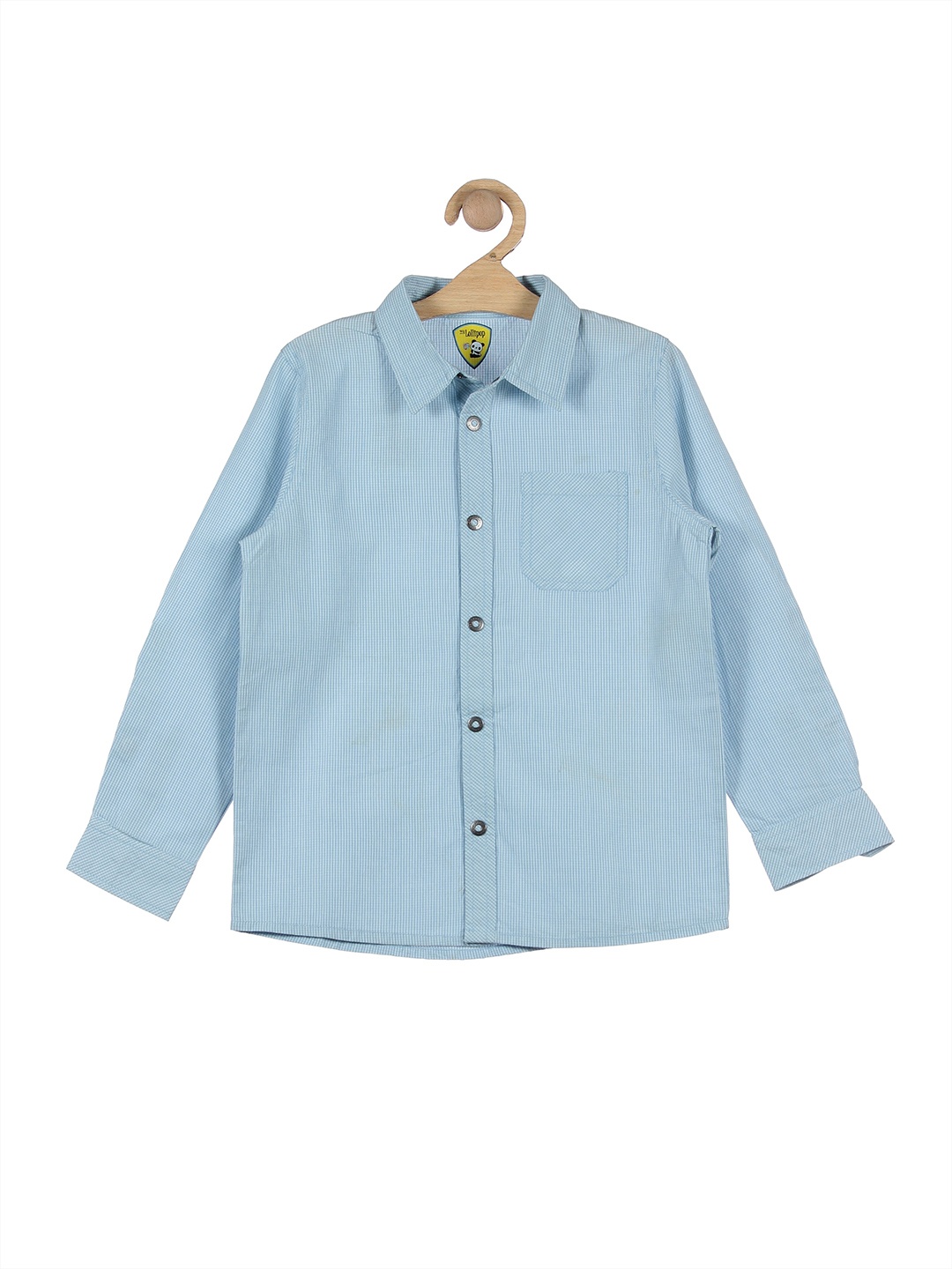 

Lil Lollipop Boys Blue Micro Checked Casual Shirt