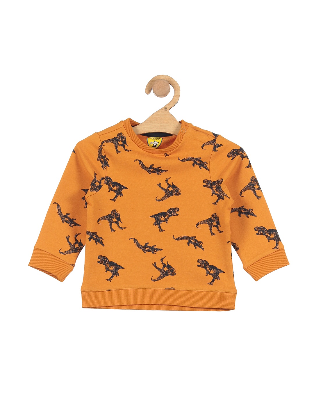 

Lil Lollipop Boys Mustard Printed Sweatshirt