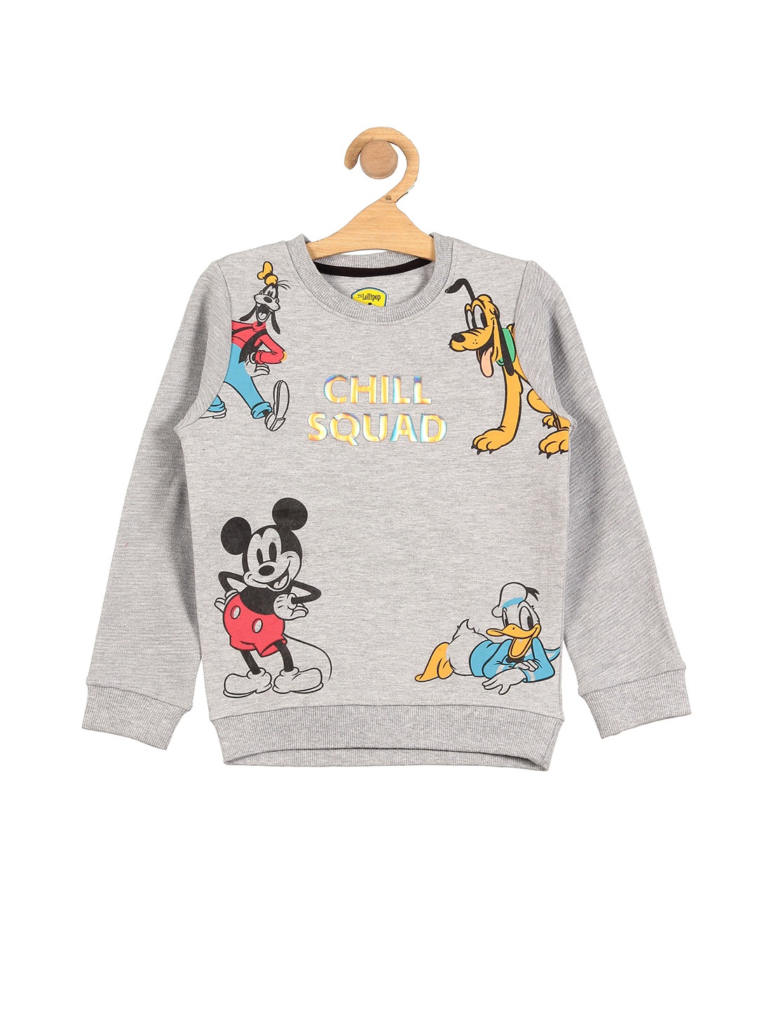 

Lil Lollipop Unisex Kids Grey Printed Sweatshirt