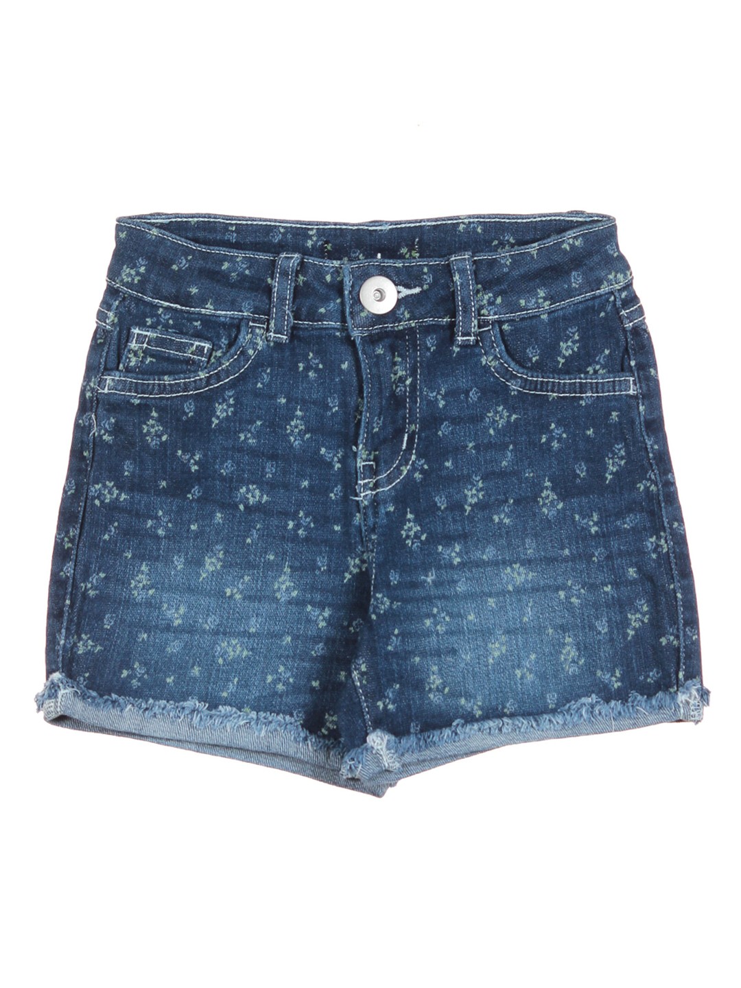 

Lil Lollipop Girls Blue Printed Outdoor Denim Shorts