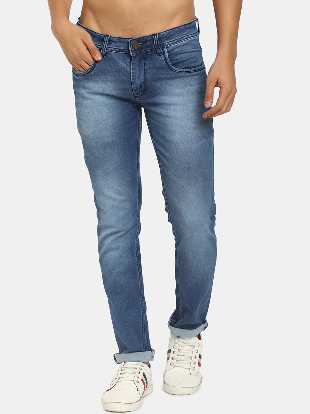 

V-Mart Men Blue Classic Slim Fit Heavy Fade Jeans