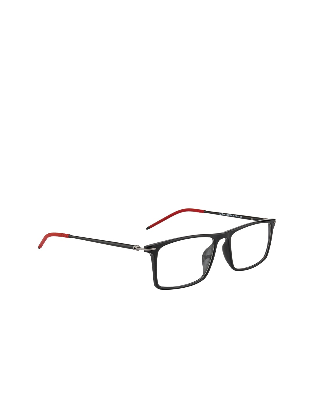 

Ted Smith Unisex Black & Red Full Rim Wayfarer Frames