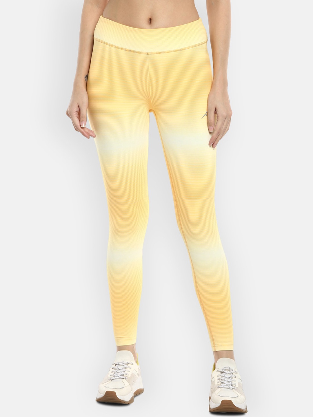 

FURO by Red Chief Women Yellow Ombre Dyed Skinny Fit Sports Leggings