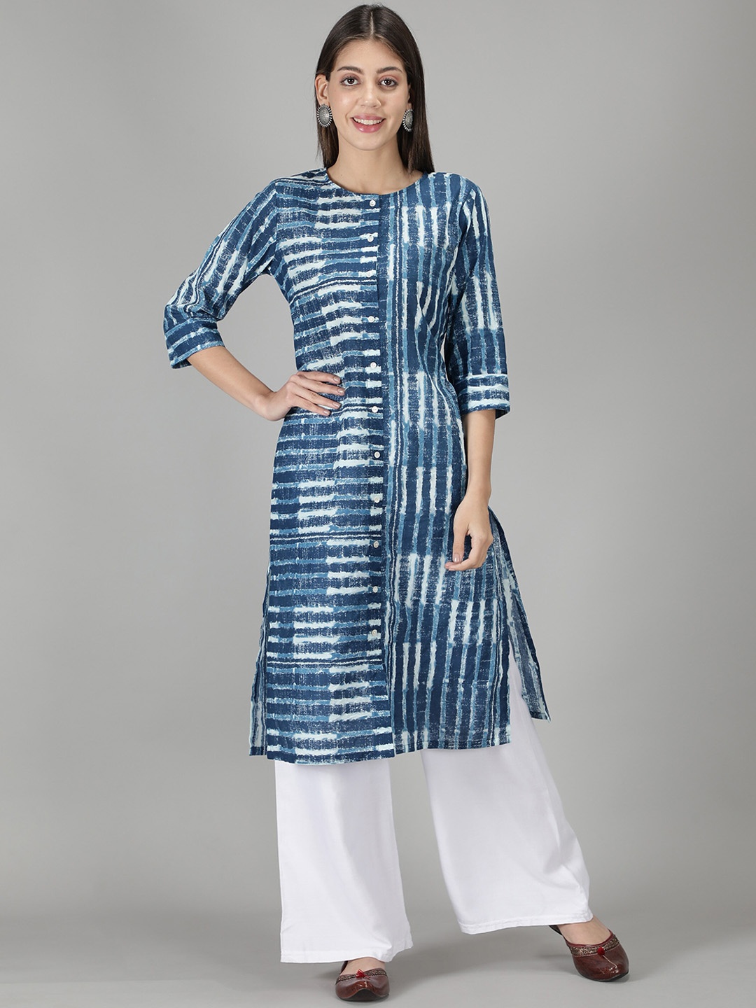 

Cot'N Soft Women Blue Striped Kurta