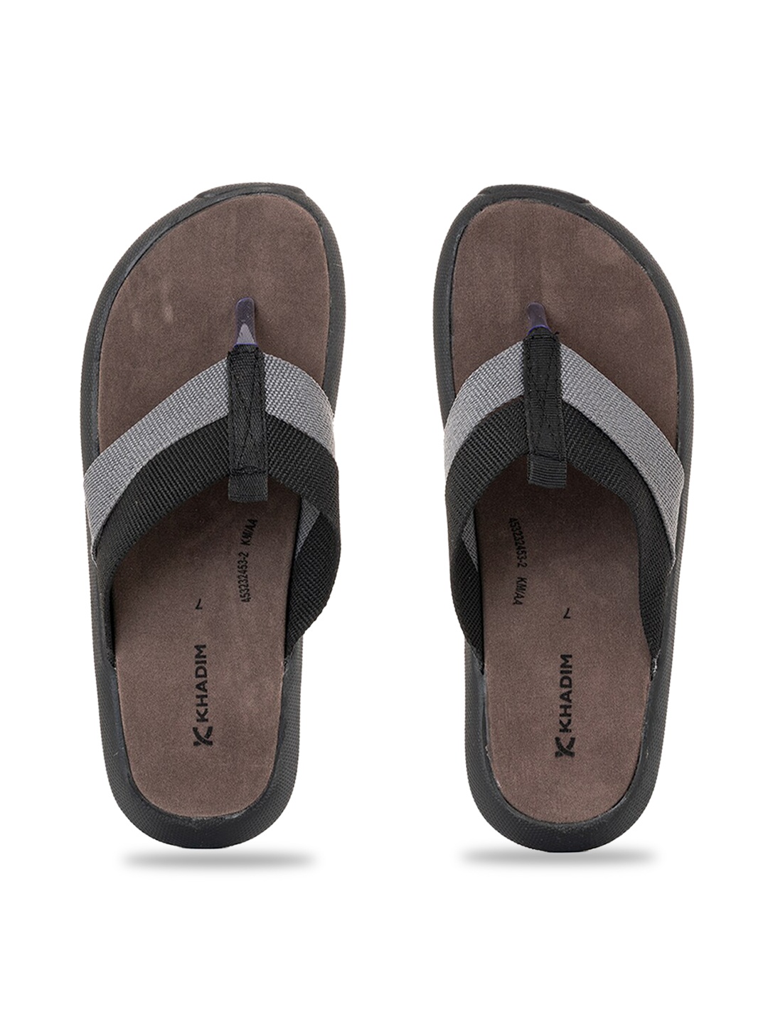 

Khadims Men Grey & Black Flip Flop