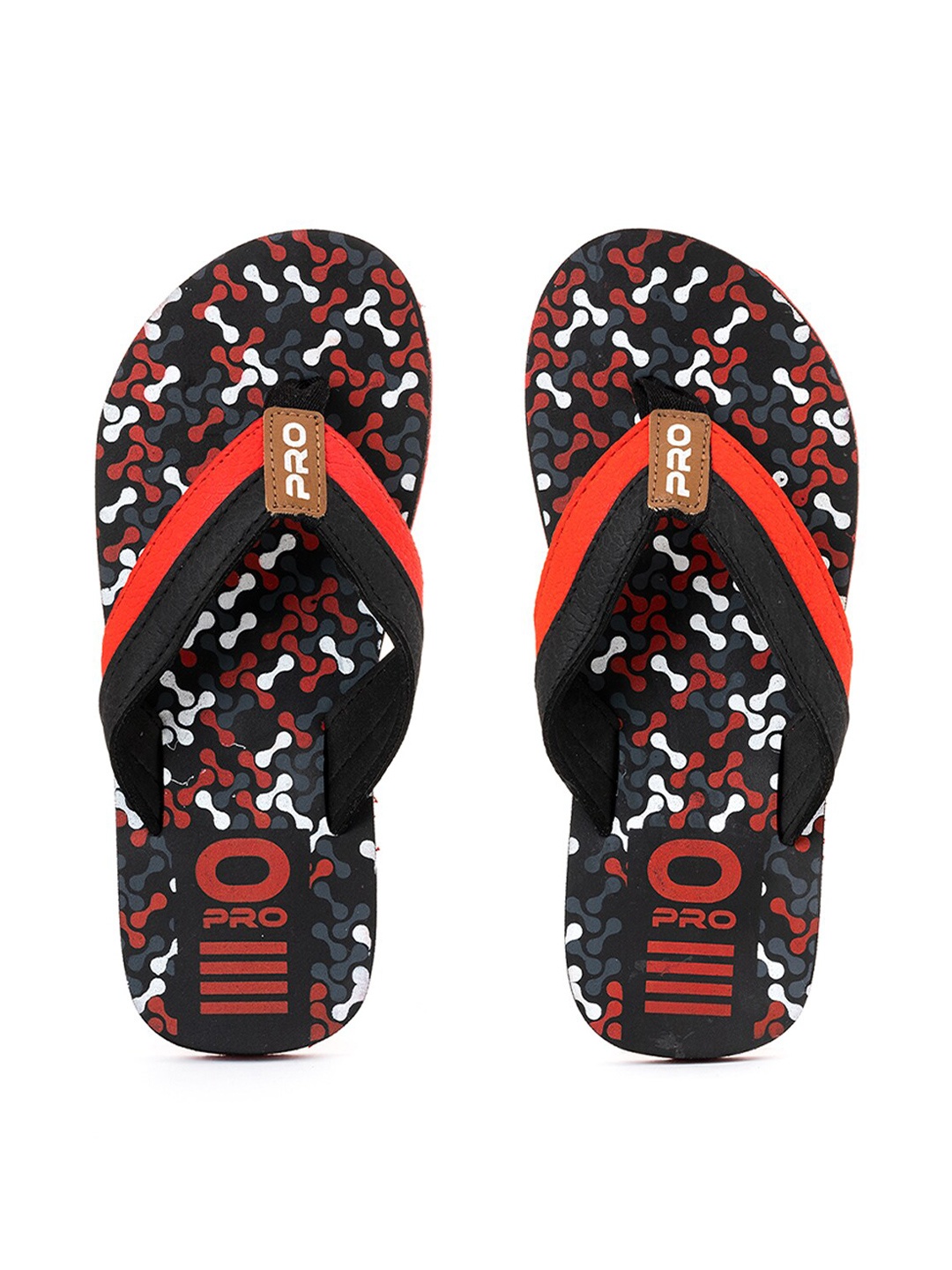

Khadims Men Red & Black Printed Thong Flip-Flops