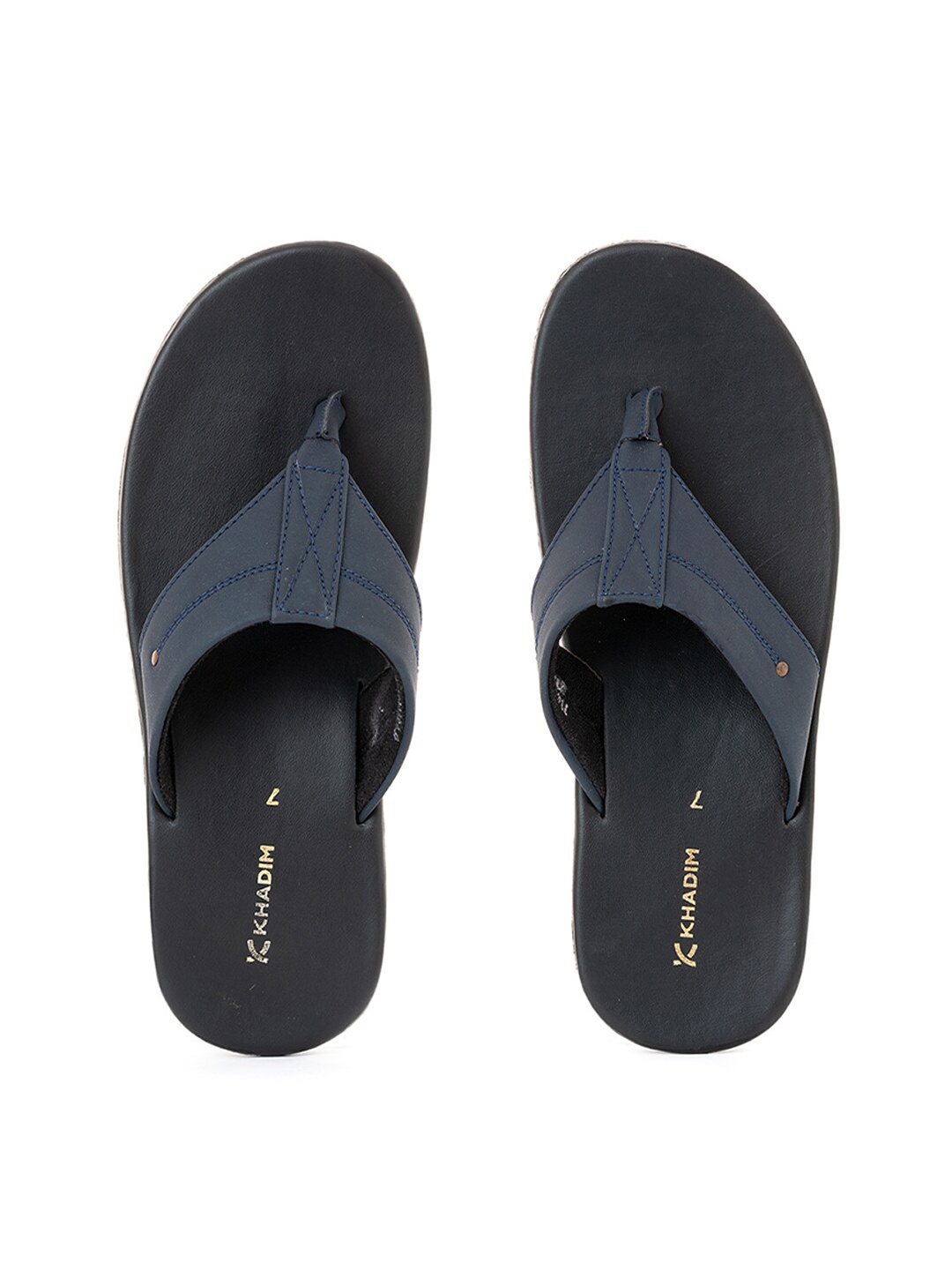 

Khadims Men Navy Blue Casual Flip Flops