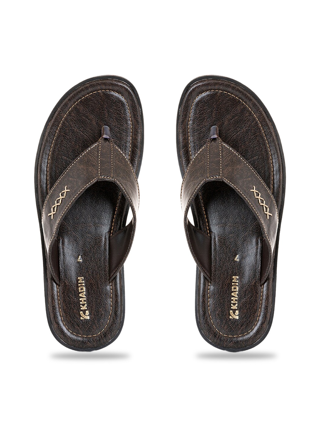 

Khadims Men Brown Printed Flip Flops