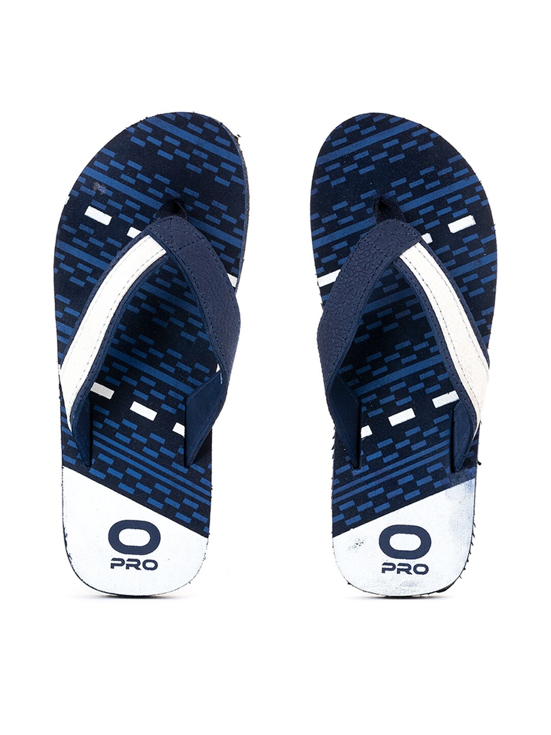 

Khadims Men Navy Blue & White Printed Thong Flip-Flops