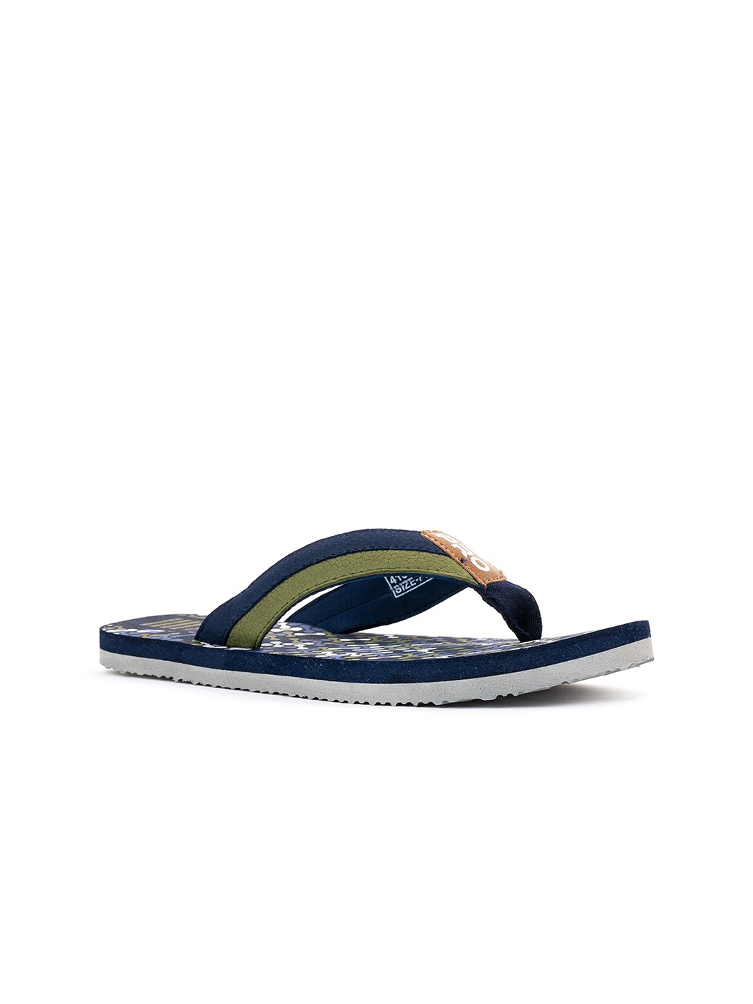 

Khadims Men Navy Blue & White Printed Thong Flip-Flops