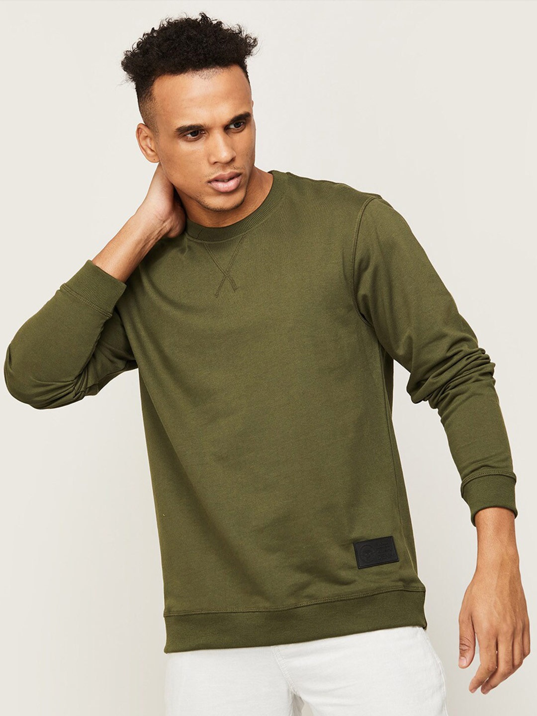 

Forca by Lifestyle Men Olive Green Cotton Sweatshirt