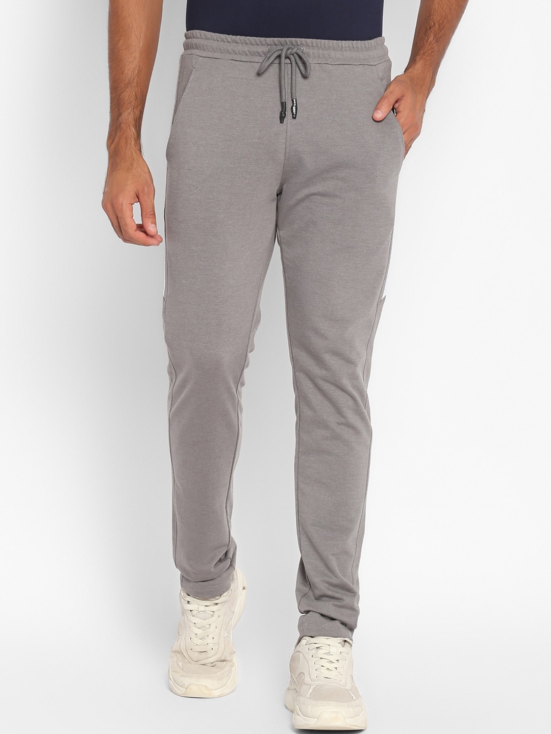 

Red Chief Men Grey & White Striped Slim Fit Track Pant