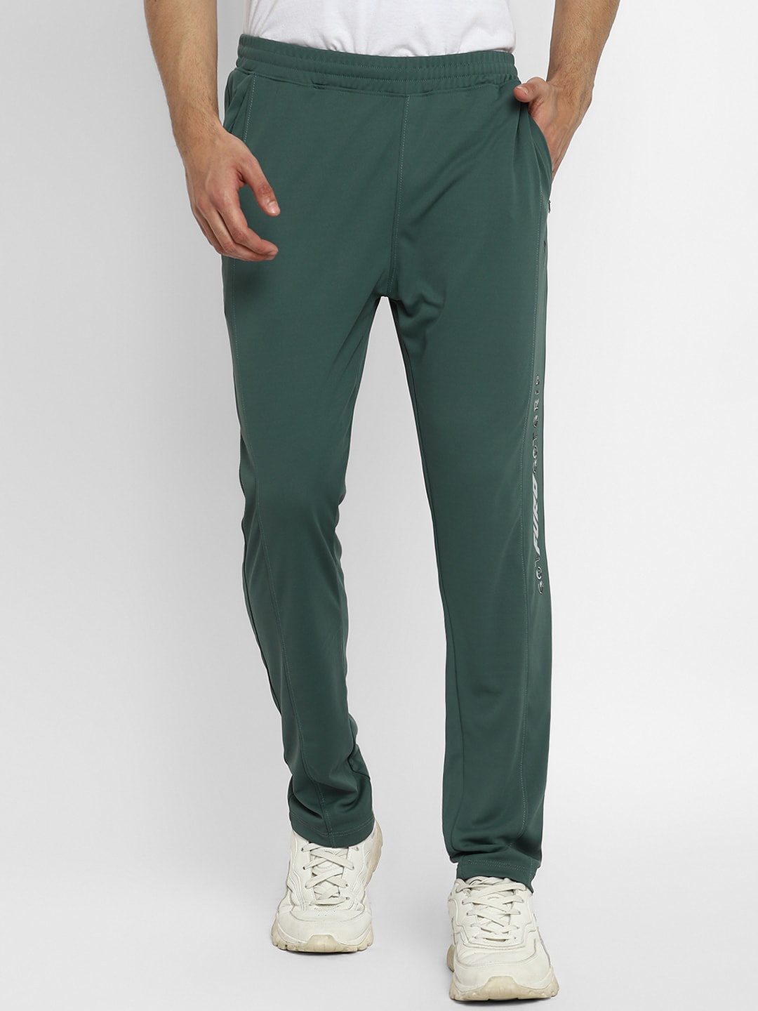 

FURO by Red Chief Men Green Solid Track Pants