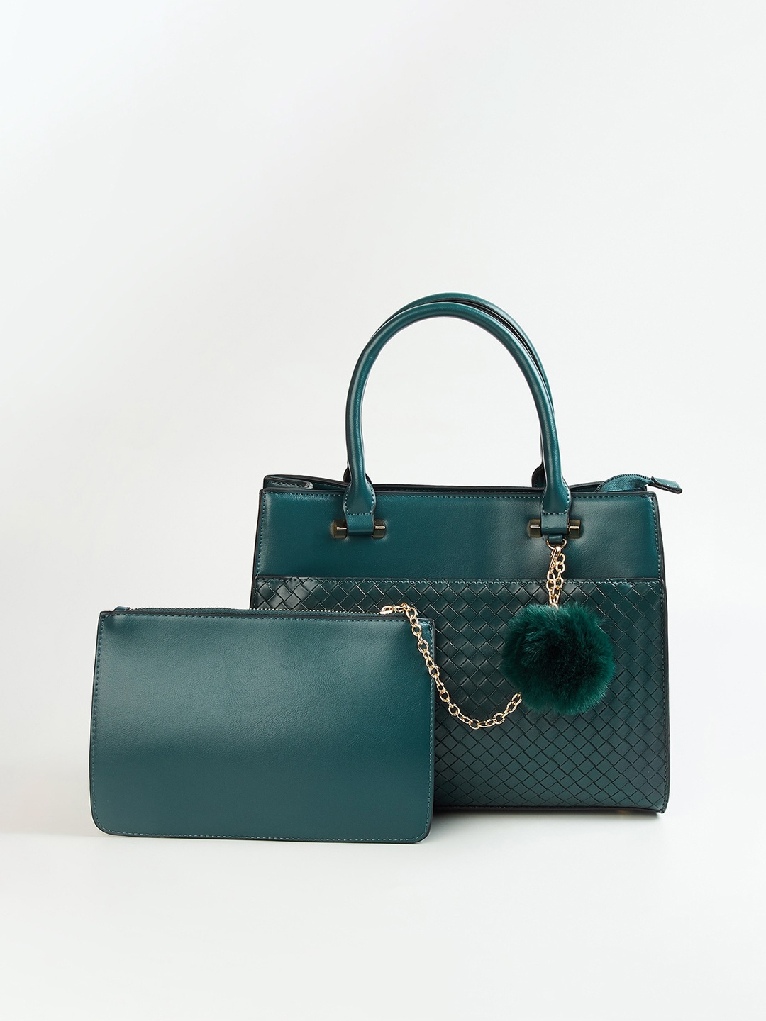 

CODE by Lifestyle Green Textured Swagger Handheld Bag