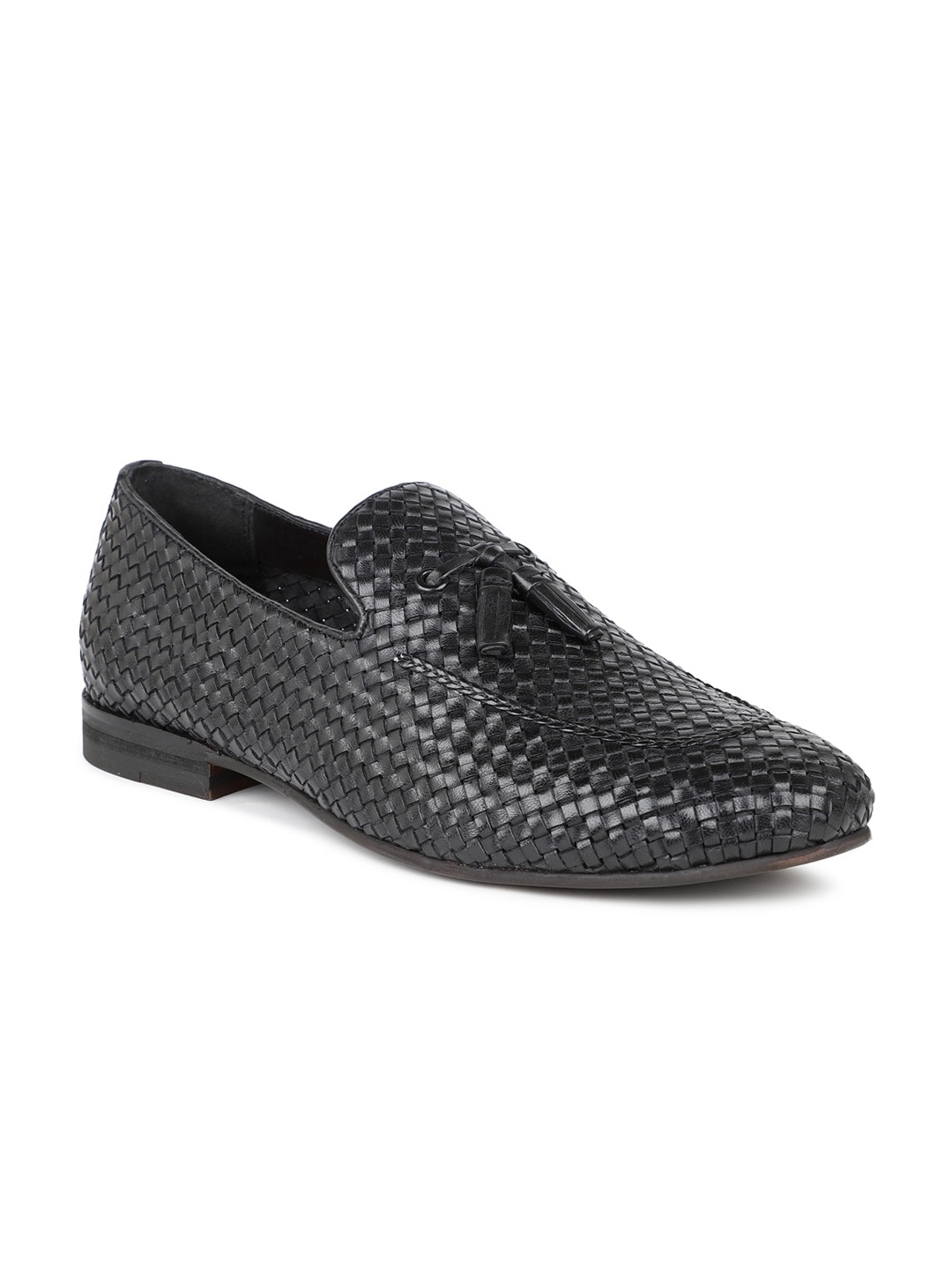 

ATESBER by Inc.5 Men Black Textured Formal Loafer Shoes