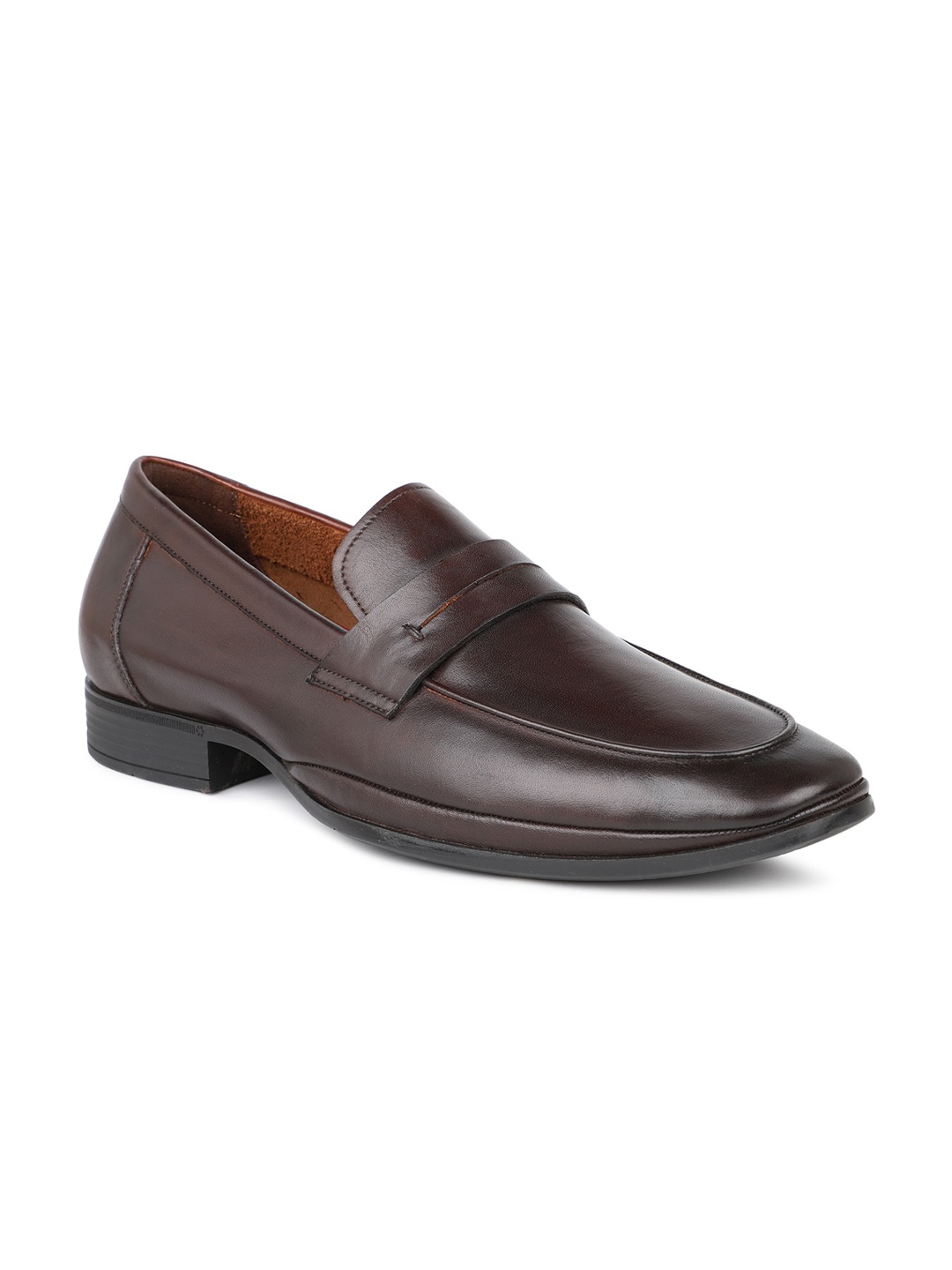 

ATESBER by Inc.5 Men Coffee Brown Solid Leather Formal Slip-On Shoes