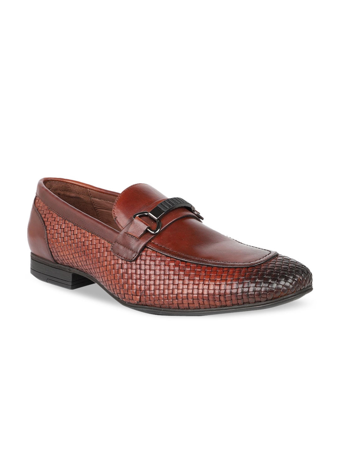 

ATESBER by Inc.5 Men Brown Textured Formal Slip-On Shoes