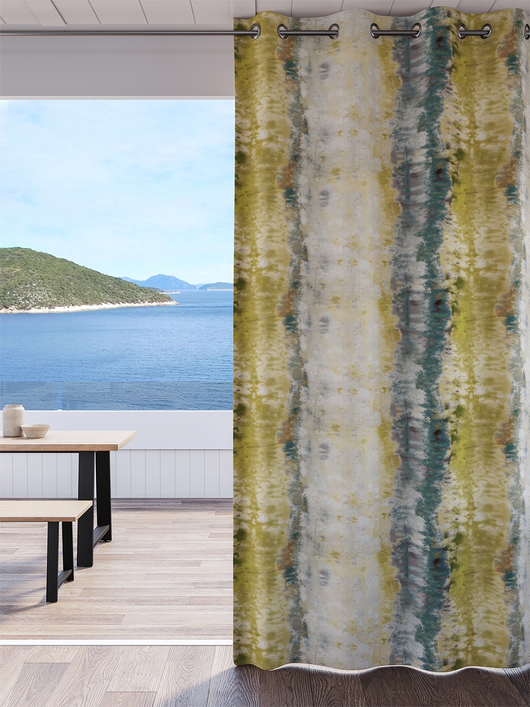 

DDecor Turquoise Blue & Green Door Curtain