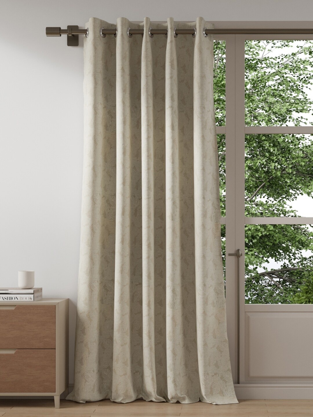 

DDecor Silver-Toned & Grey Geometric Door Curtain