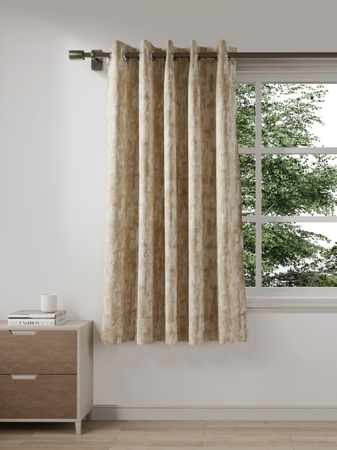 

DDecor Beige Polyester Window Curtain