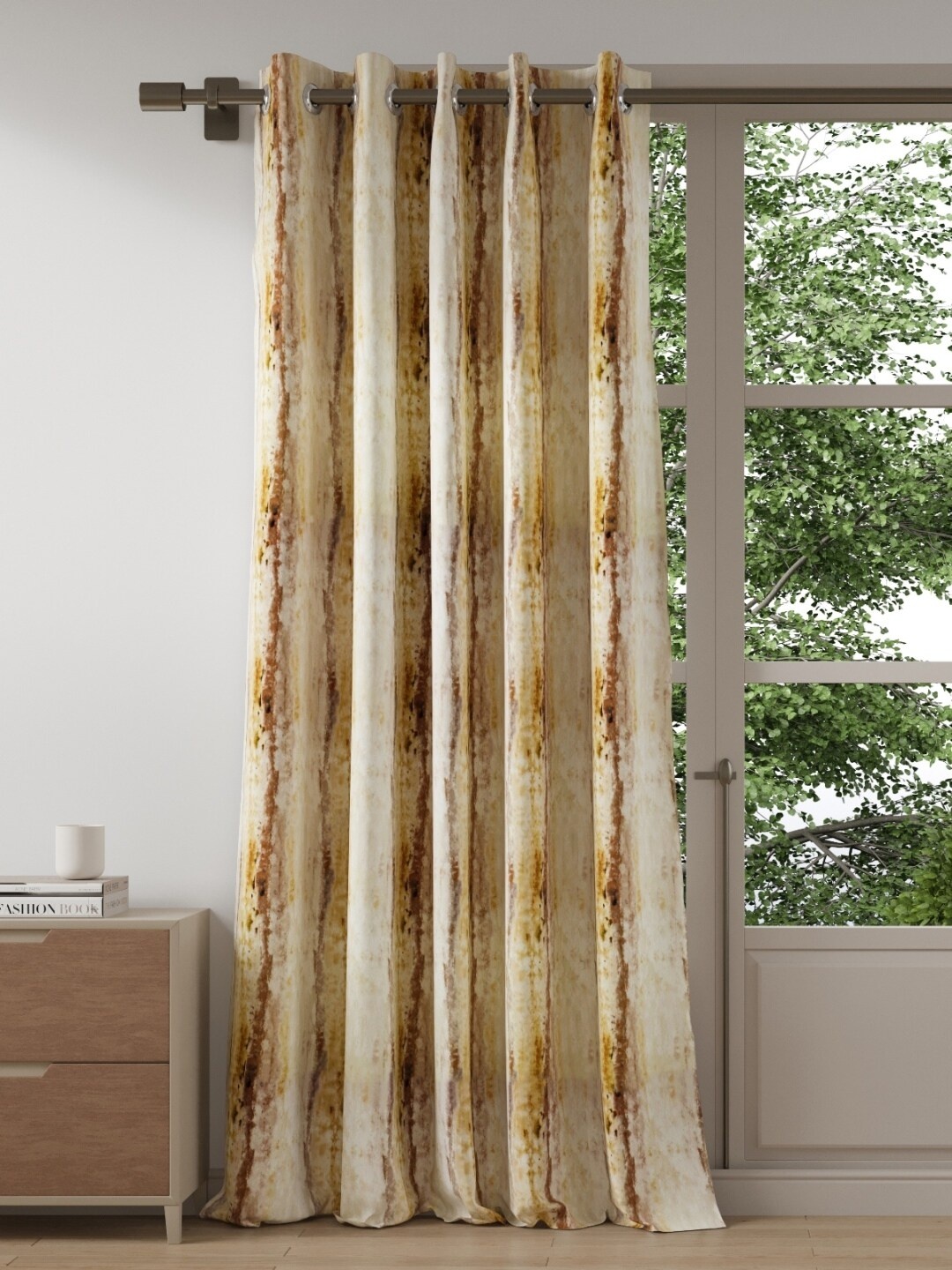 

DDecor Gold-Toned & Yellow Long Door Curtain