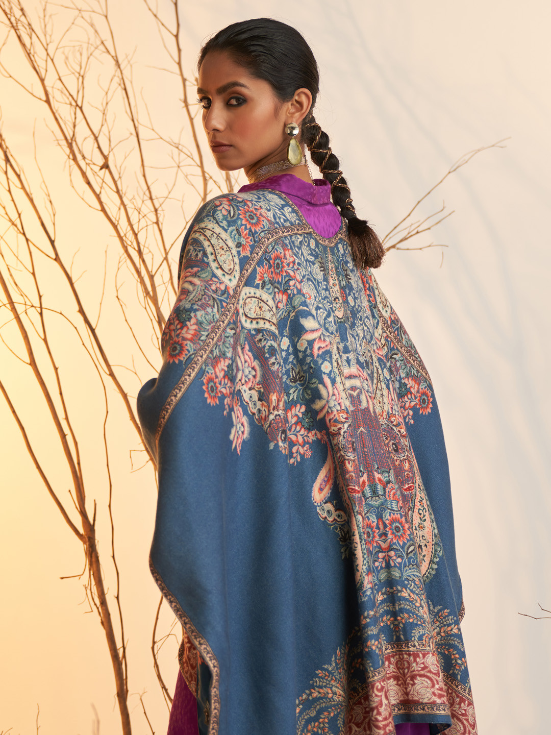 

Ritu Kumar Women Blue & White Printed Shrug