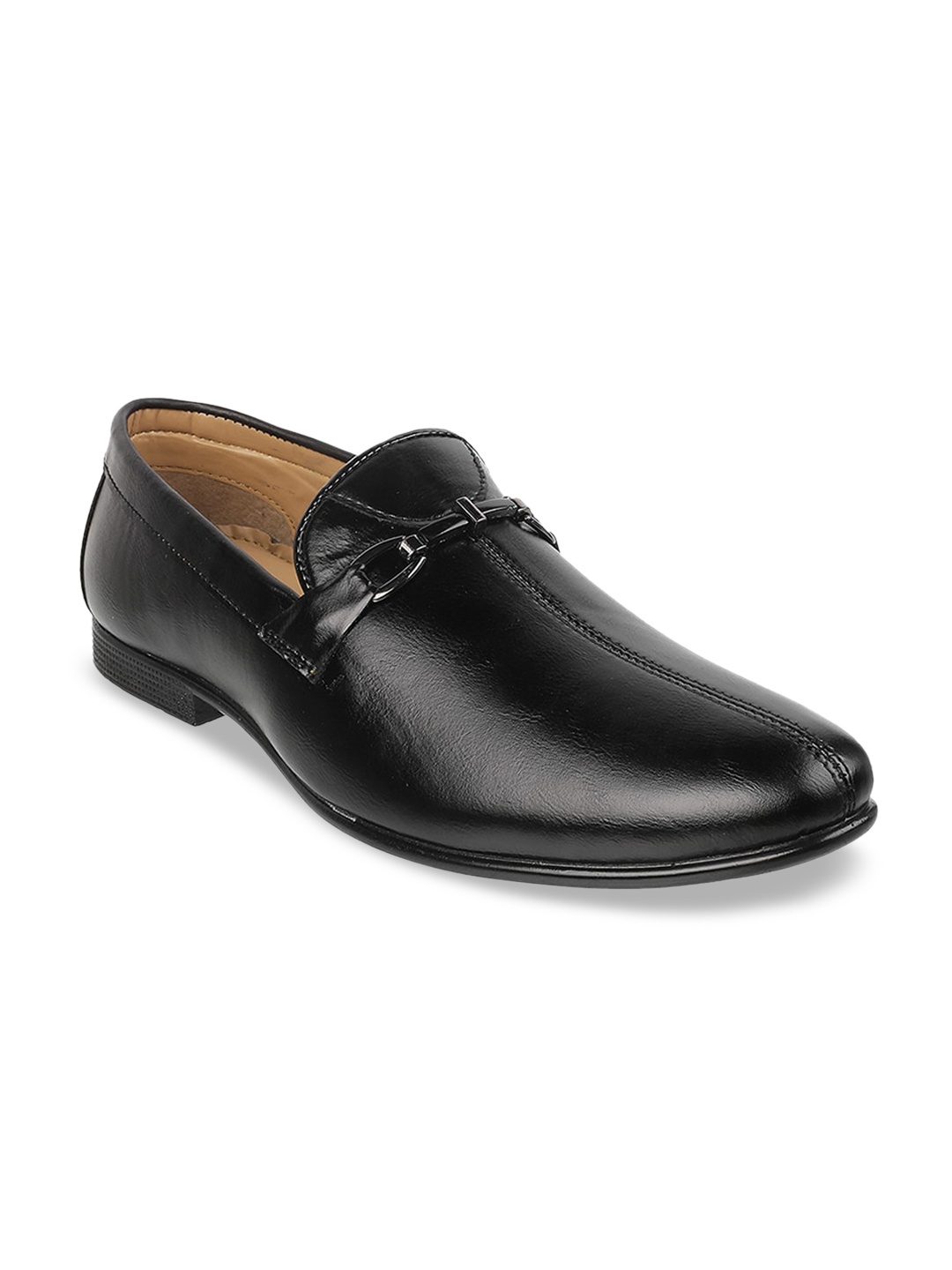 

WALKWAY by Metro Men Black Solid Formal Slip-On Shoes