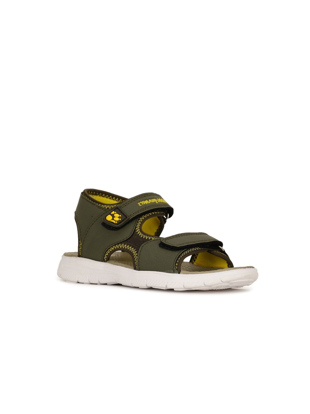

Bubblegummers Boys Olive Green & Yellow Solid Sports Sandals