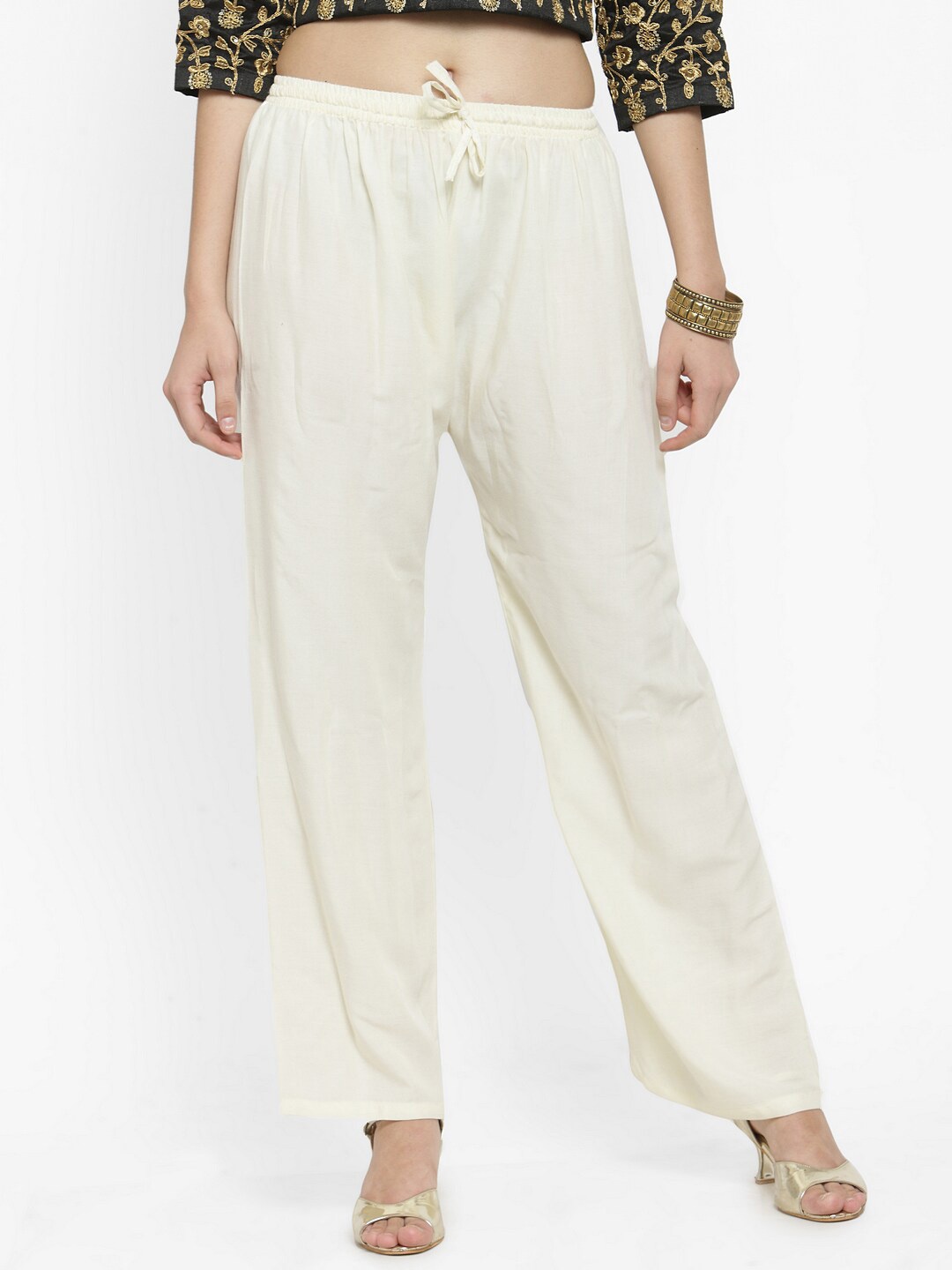 

Clora Creation Women Off White Ethnic Palazzos