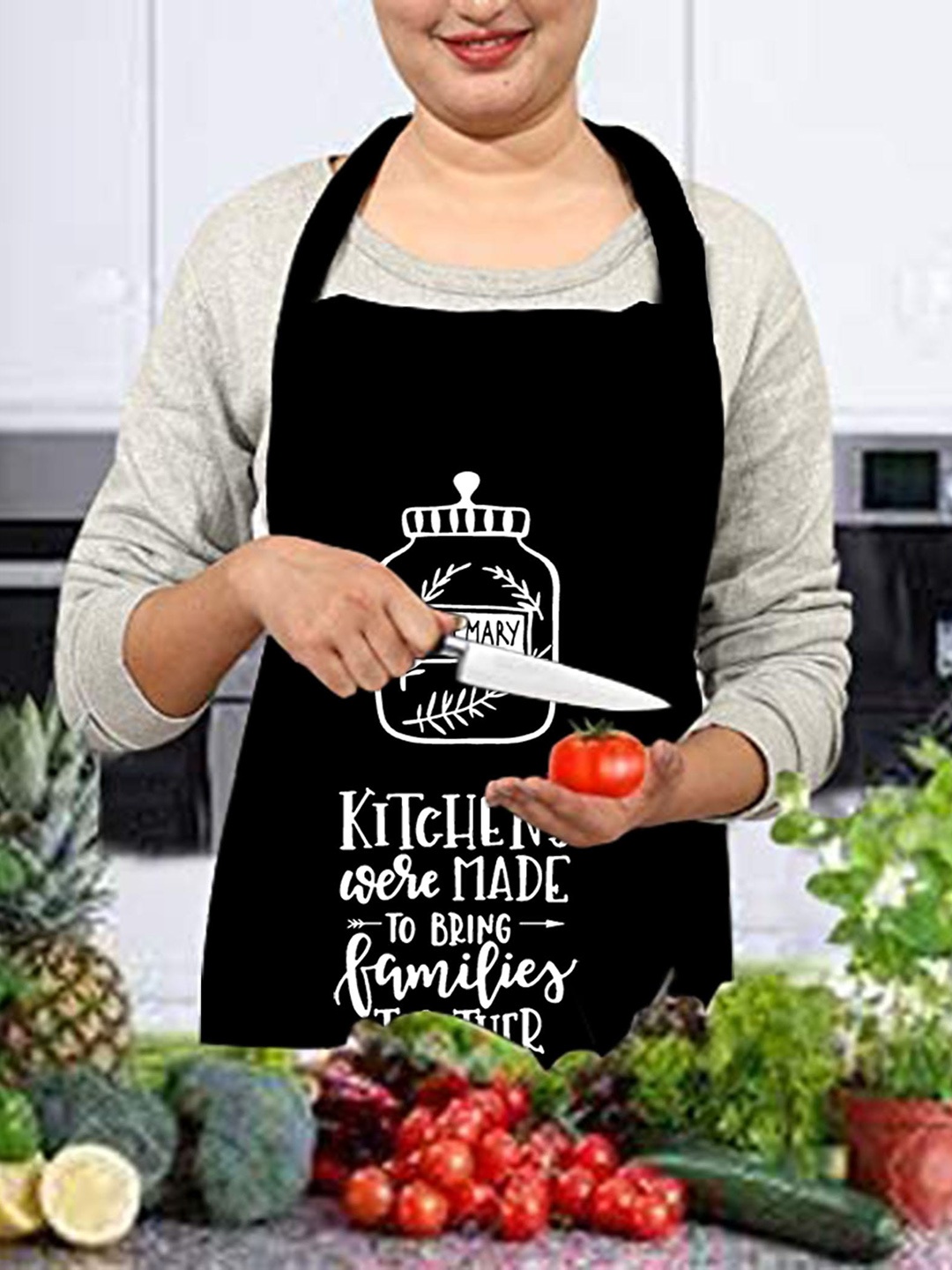 

Lushomes Black & White Printed Cotton Aprons