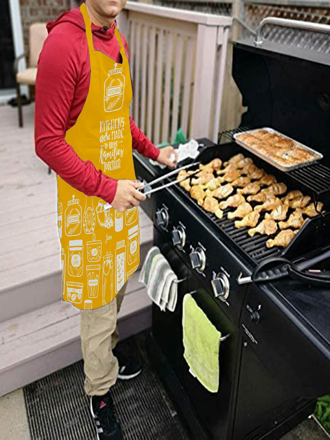 

Lushomes Yellow & White Printed Cotton Apron
