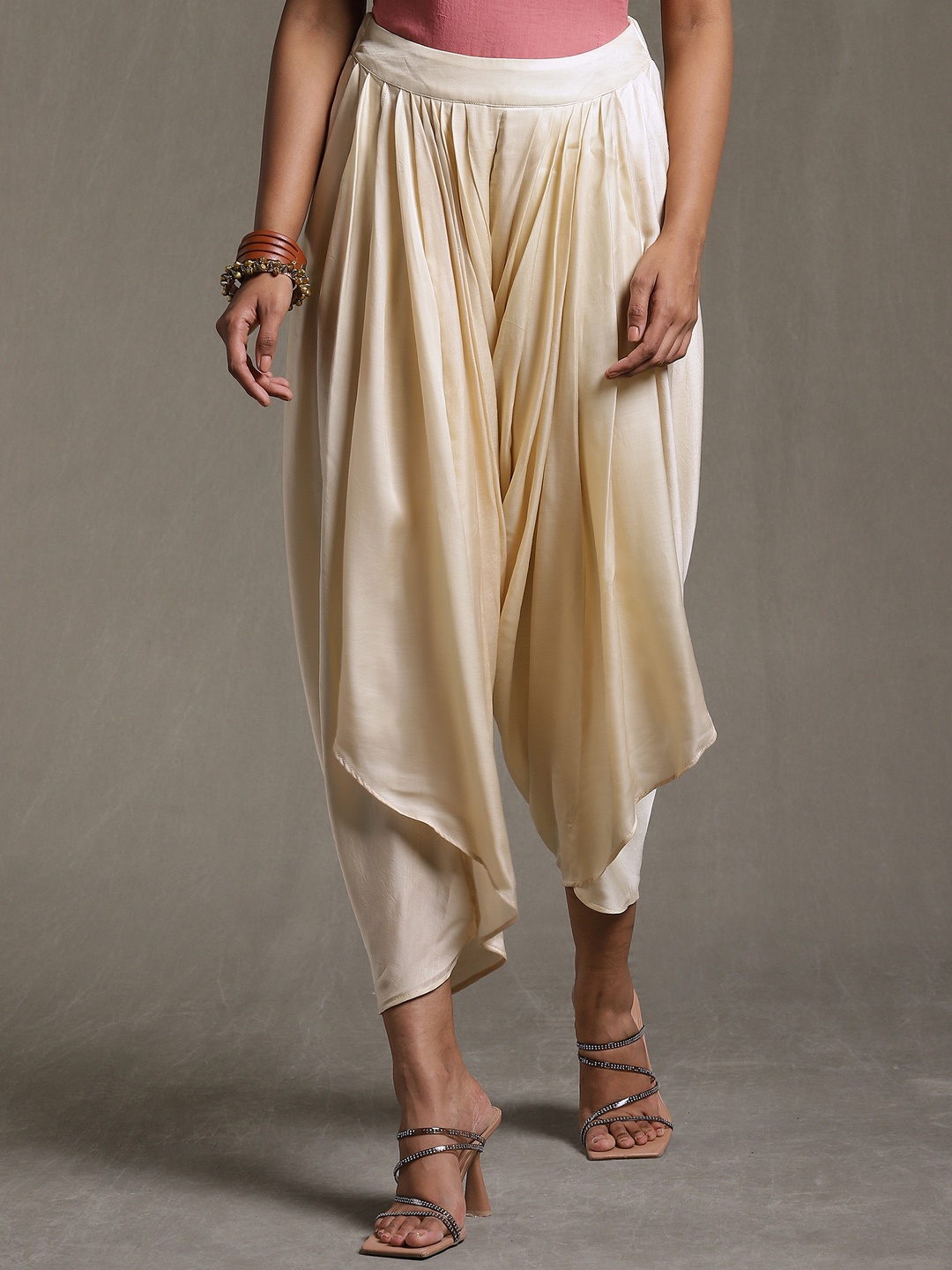 

Ritu Kumar Women Cream-Coloured Solid Ecru Dhoti Pants