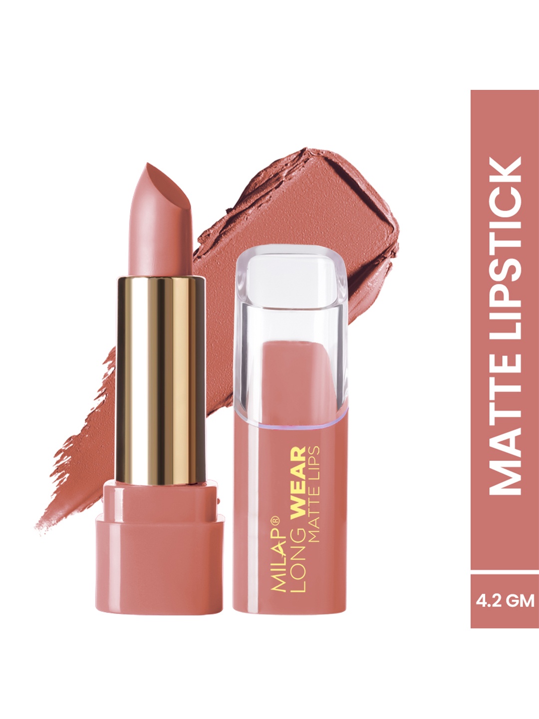 

MILAP Long Wear Matte Lipstick - 4.2 gm - Touch Of Nude, Camel brown