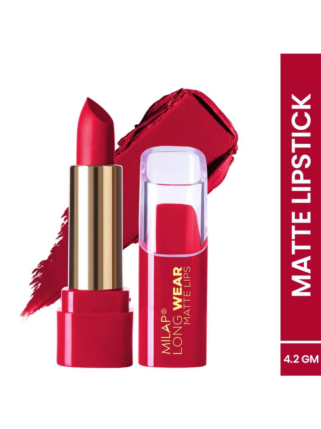 

MILAP Long Wear Matte Lipstick - 4.2 gm - Lady Danger, Red