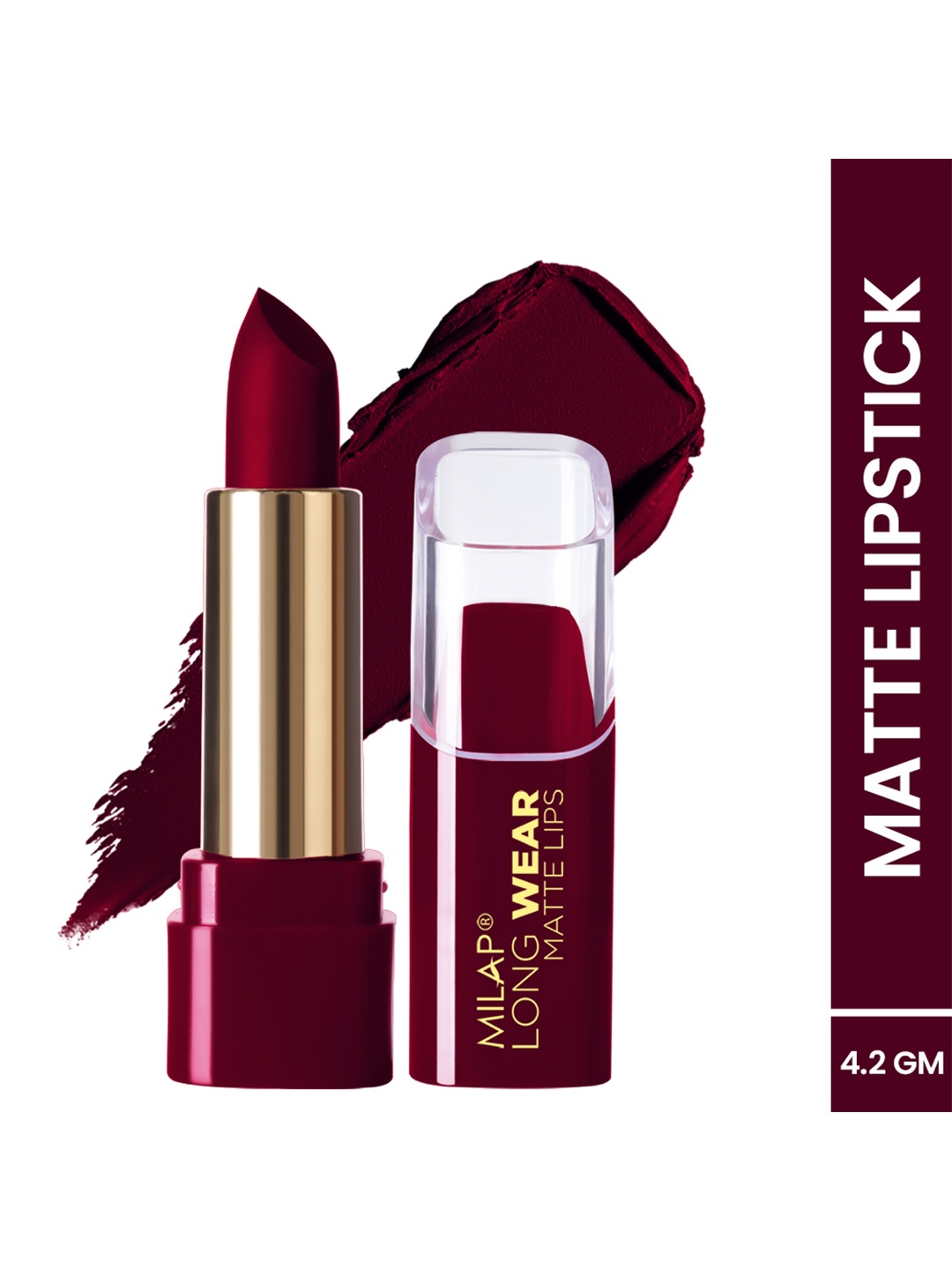 

MILAP Long Wear Matte Lipstick-First Love-4.2 gm, Maroon