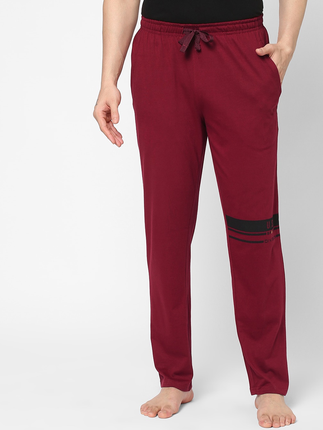 

Sweet Dreams Men Red Solid Lounge Pants
