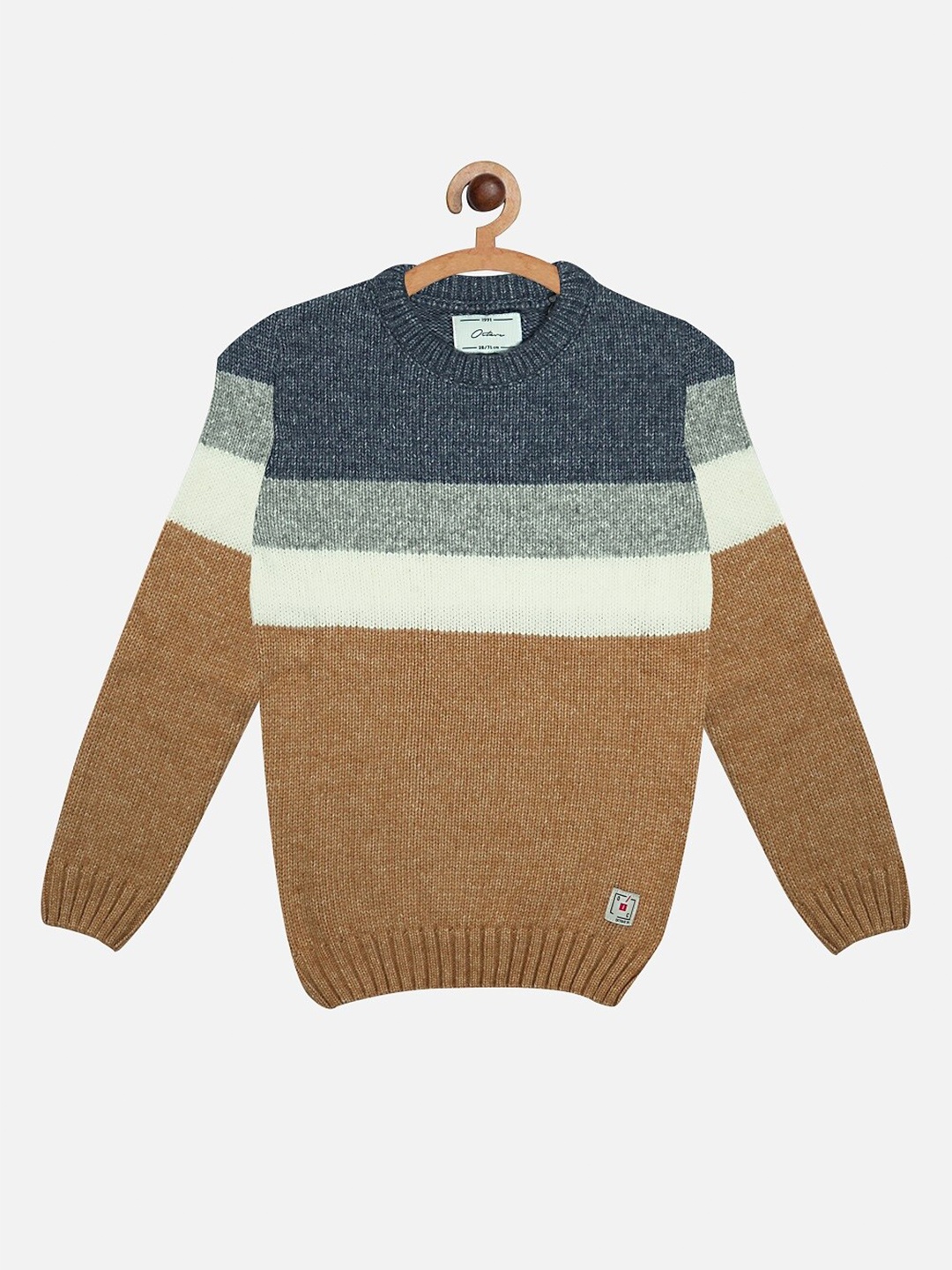 

Octave Boys Yellow & White Colourblocked Pullover