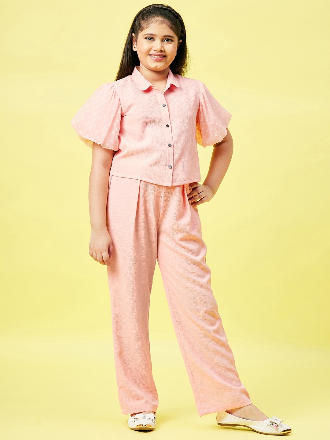 

Stylo Bug Girls Pink Shirt with Palazzos