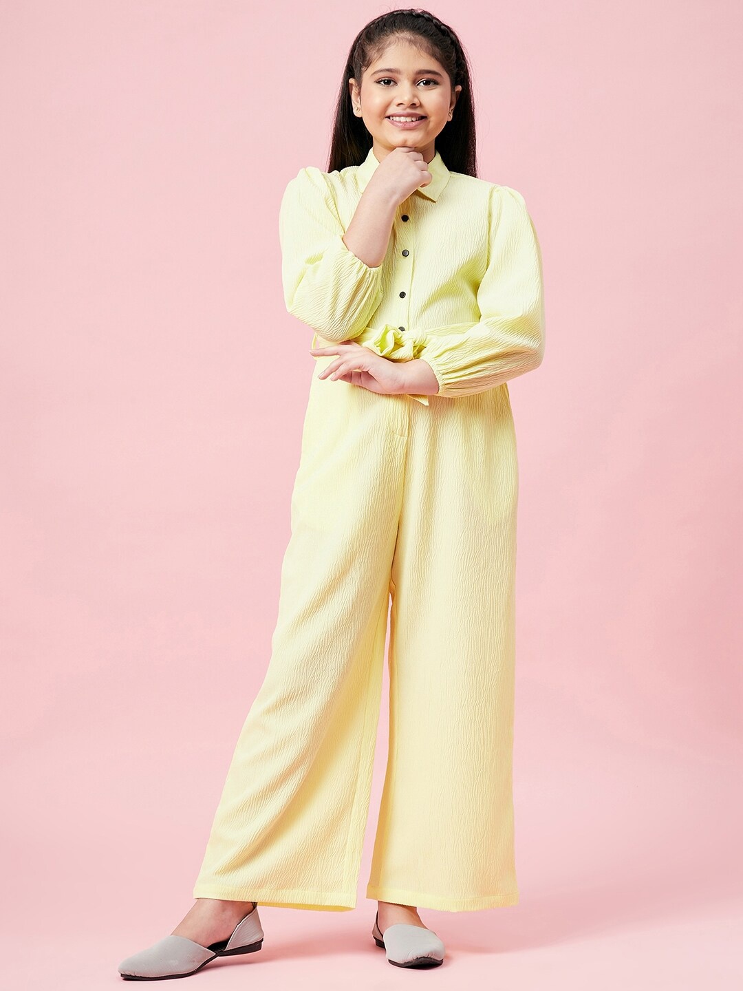 

Stylo Bug Girls Yellow Long Sleeves Culotte Jumpsuit