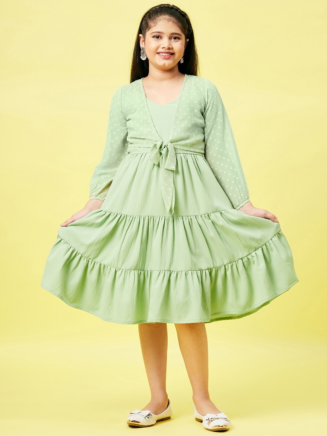 

Stylo Bug Green Fit & Flare Dress