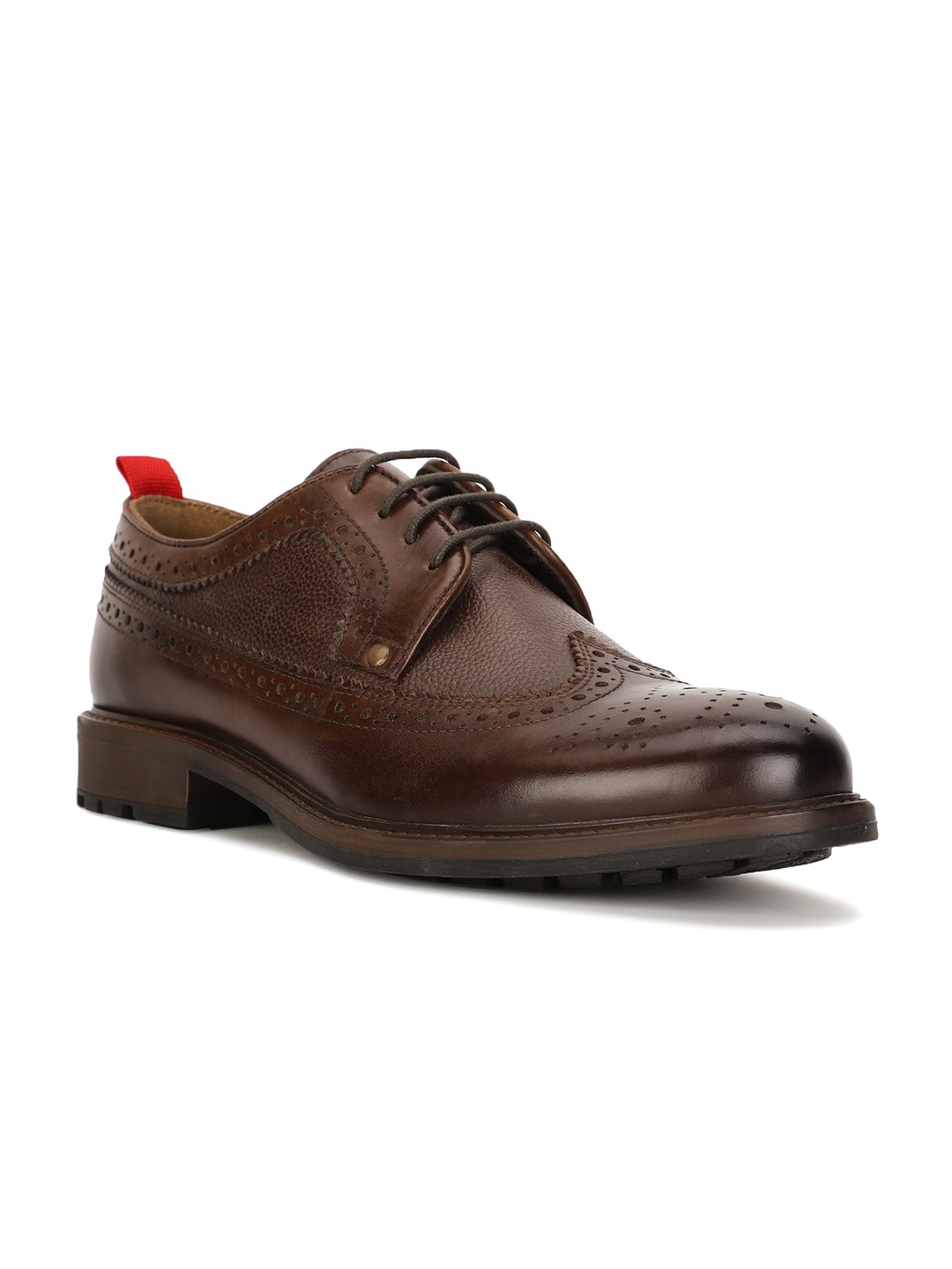 

Bata Men Brown Textured Leather Formal Derby