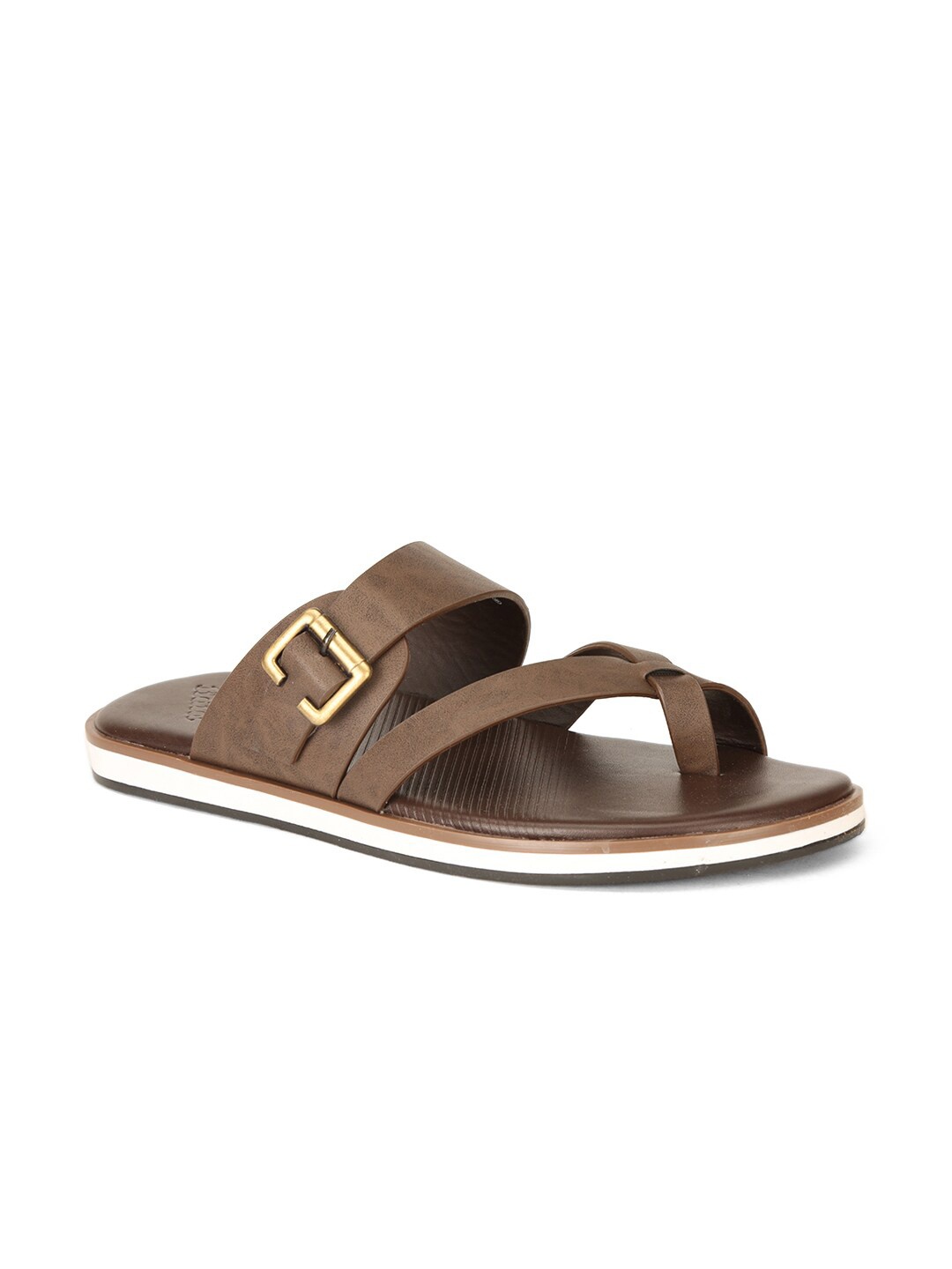 

Bata Men Brown & Gold-Toned men PU Comfort Sandals