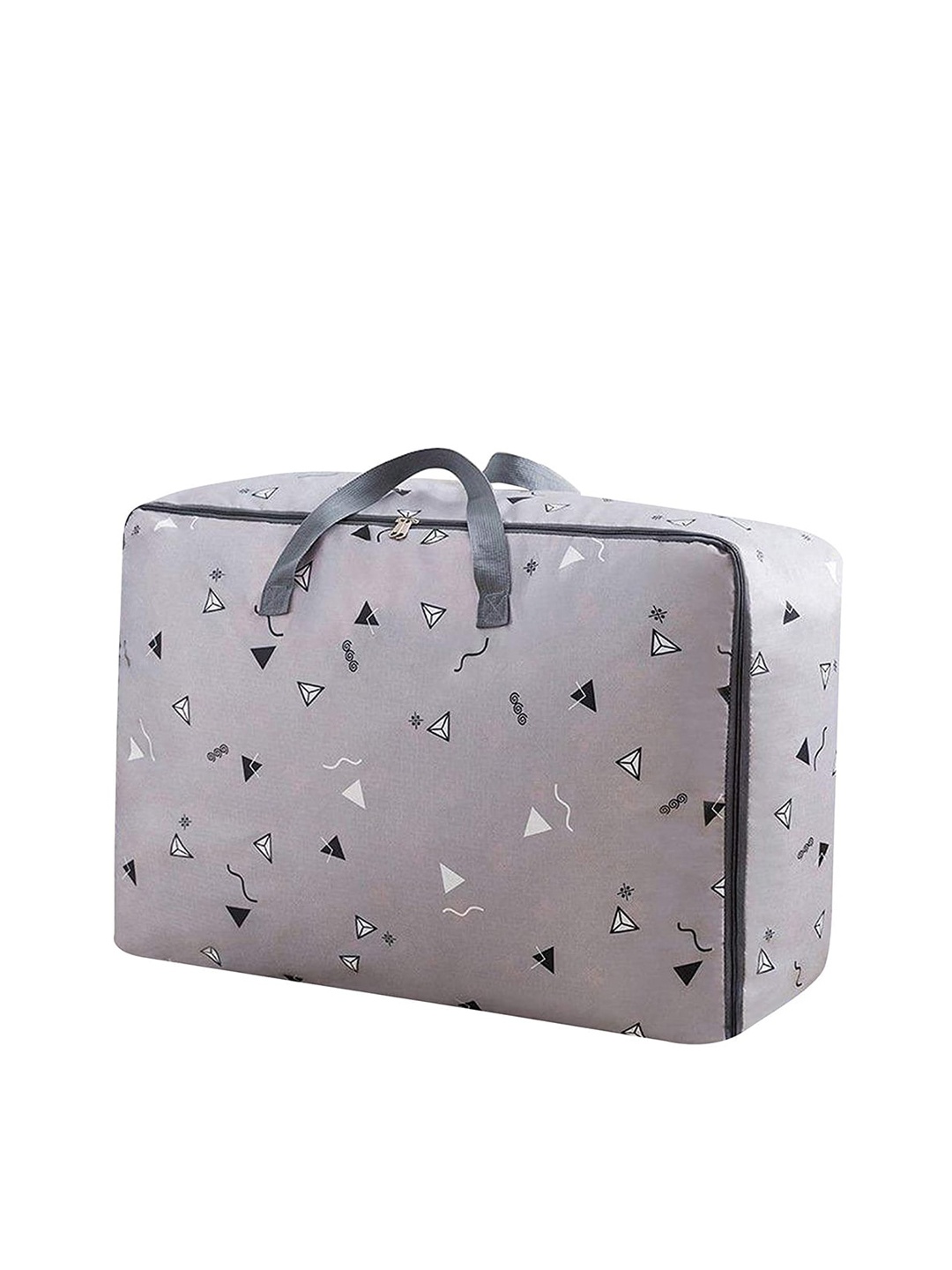 

HOUSE OF QUIRK Grey & Black Printed Oversized Handy Storage Quilt Beddings Blanket Bag