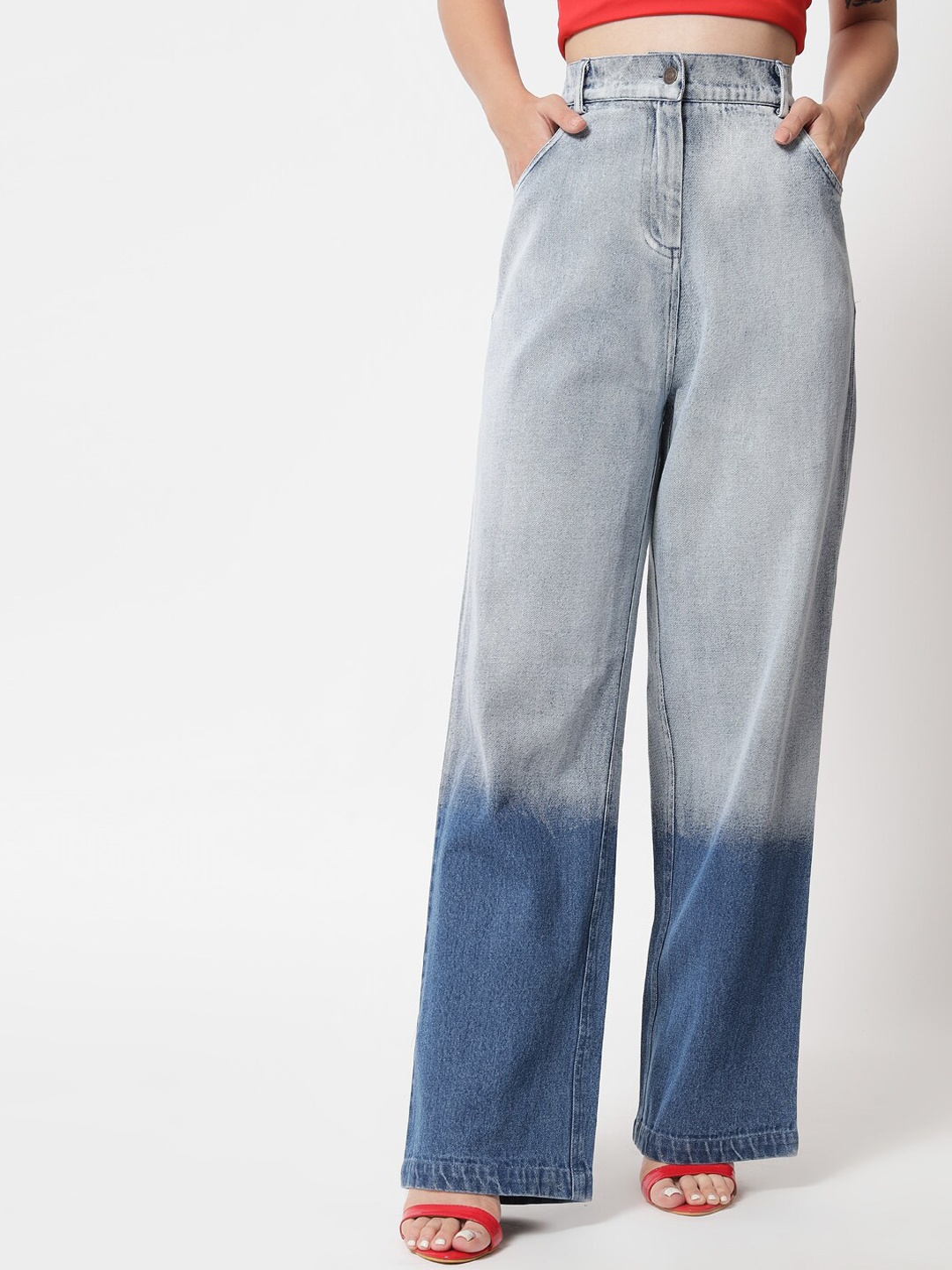 

Orchid Hues Women Blue High-Rise Heavy Fade Jeans