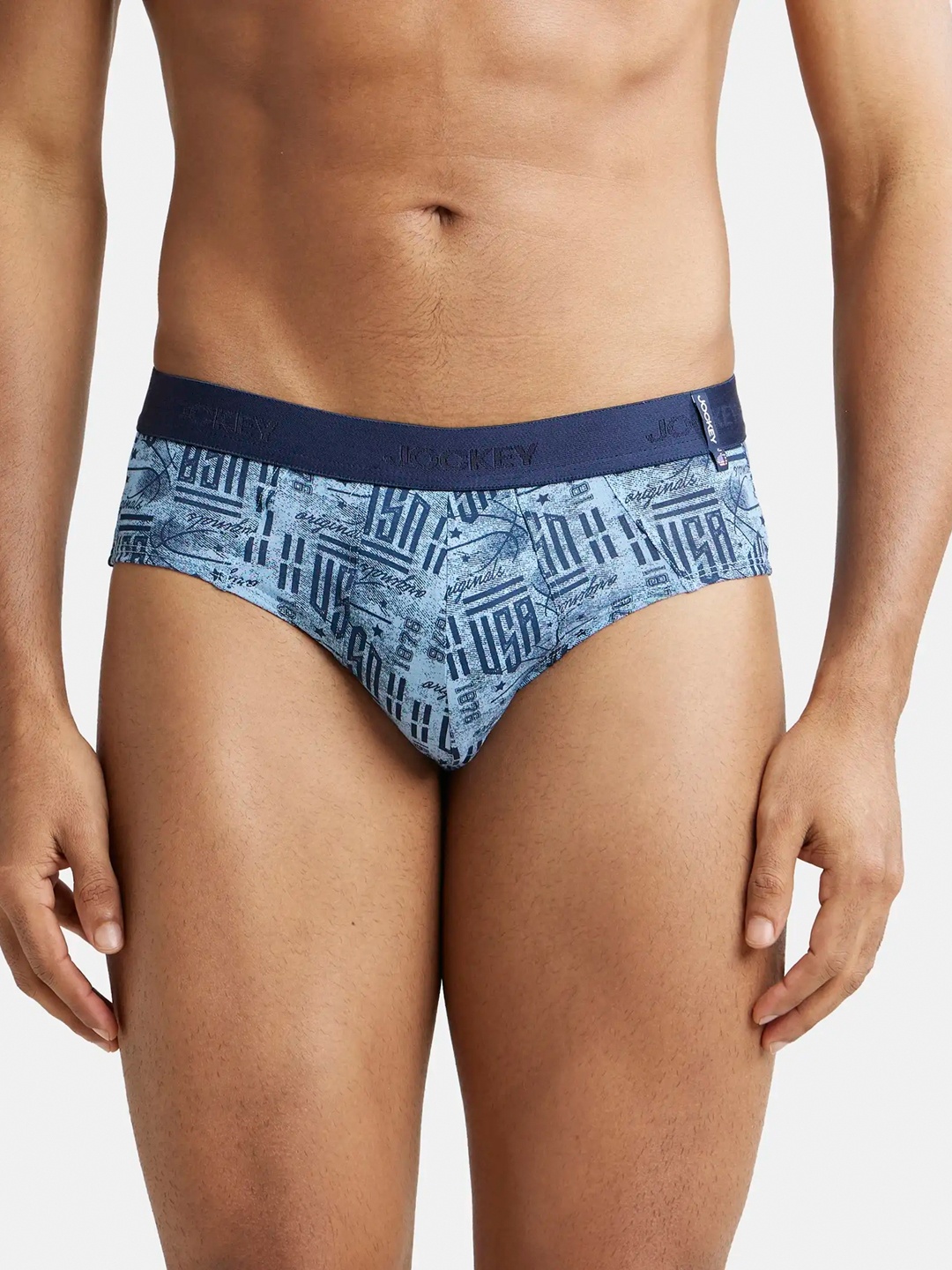 

Jockey Combed Cotton Brief with Ultrasoft Waistband-US52, Blue