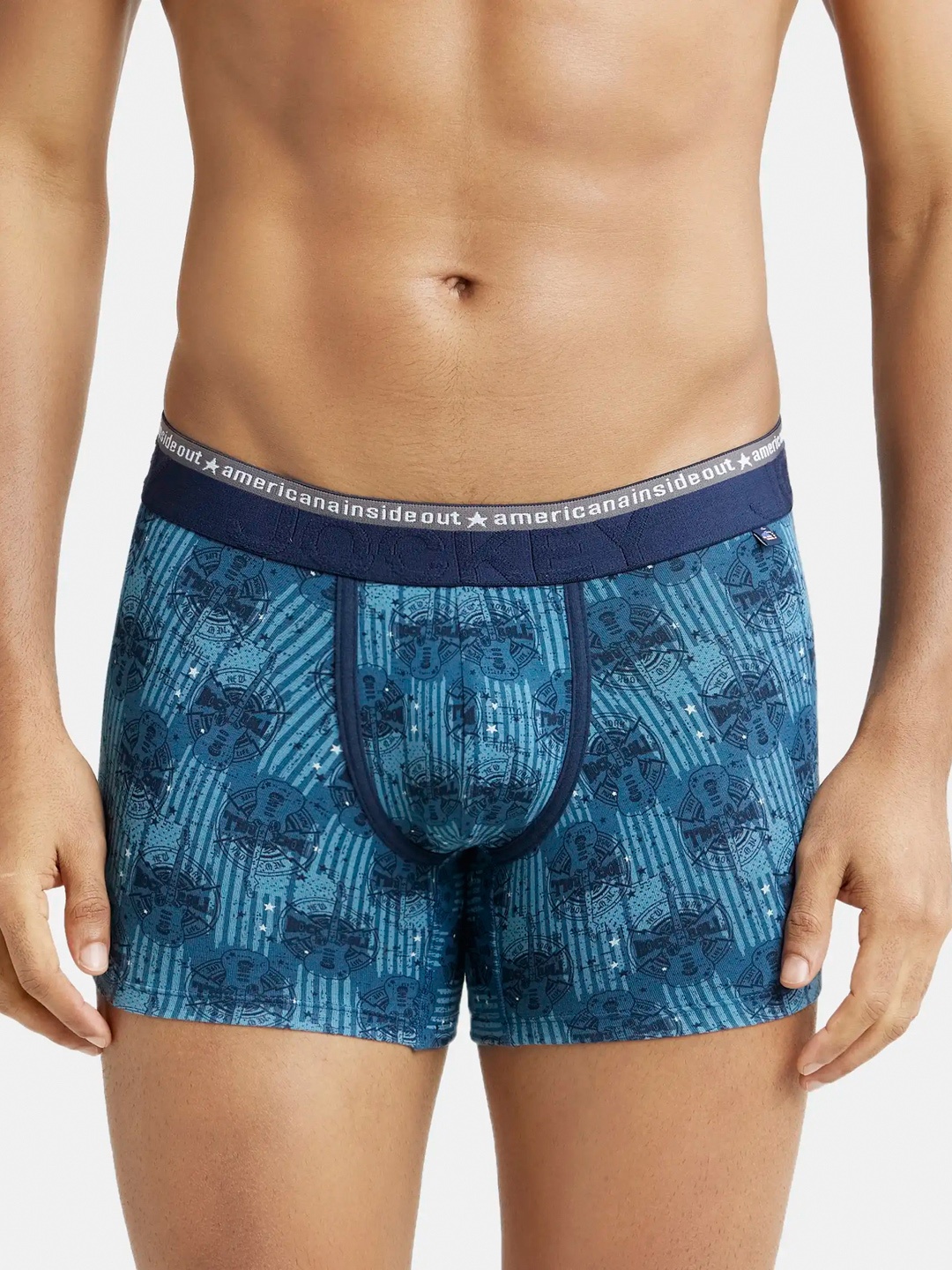 

Jockey Super Combed Cotton Stretch Printed Trunk with Ultrasoft Waistband-US63, Teal