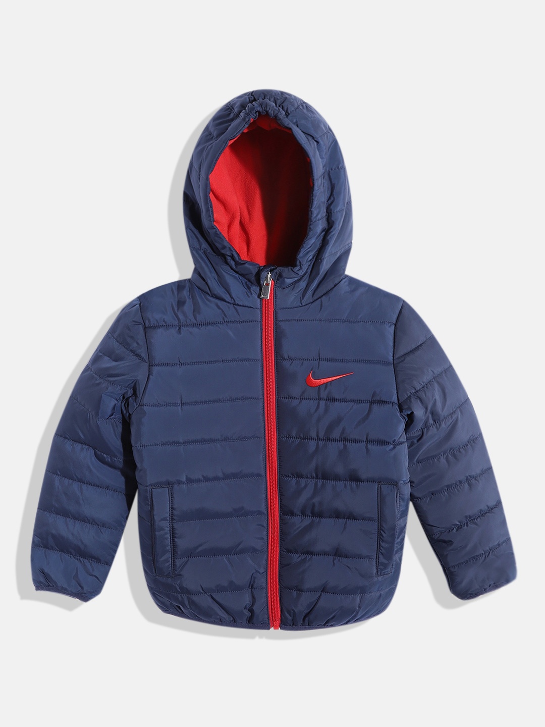 

Nike Boys Navy Blue Brand Logo Print Detail Water Resistant Padded Jacket